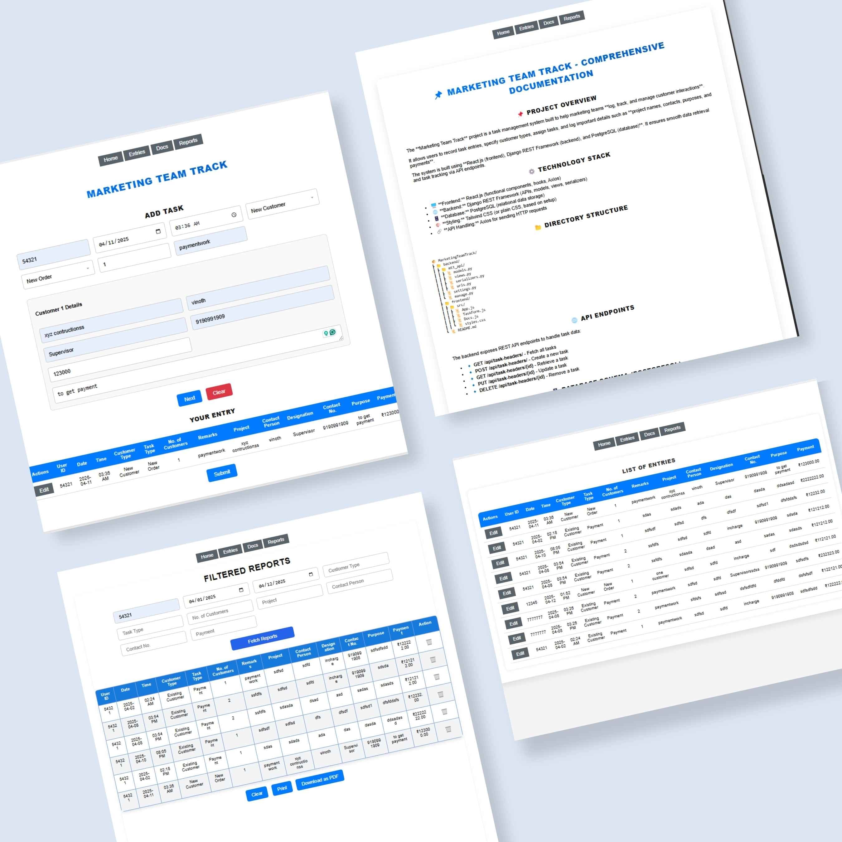 Team Task Tracking System