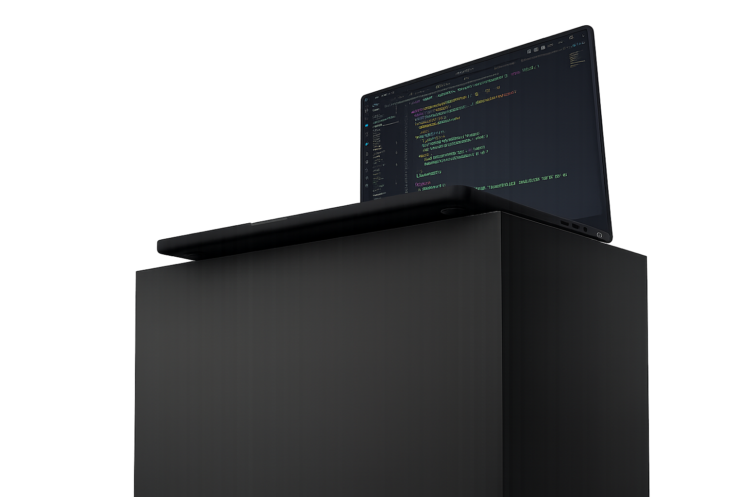 Laptop displaying source code
